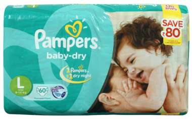 PAMPERS BABY DRY DIAPER (LARGE)