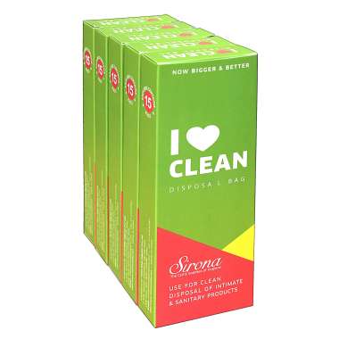 I LOVE CLEAN-DISPOSABLE SANITARY BAG (PACK OF 5)