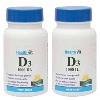 HEALTHVIT VITAMIN D3 1000IU TABLET (PACK OF 2)